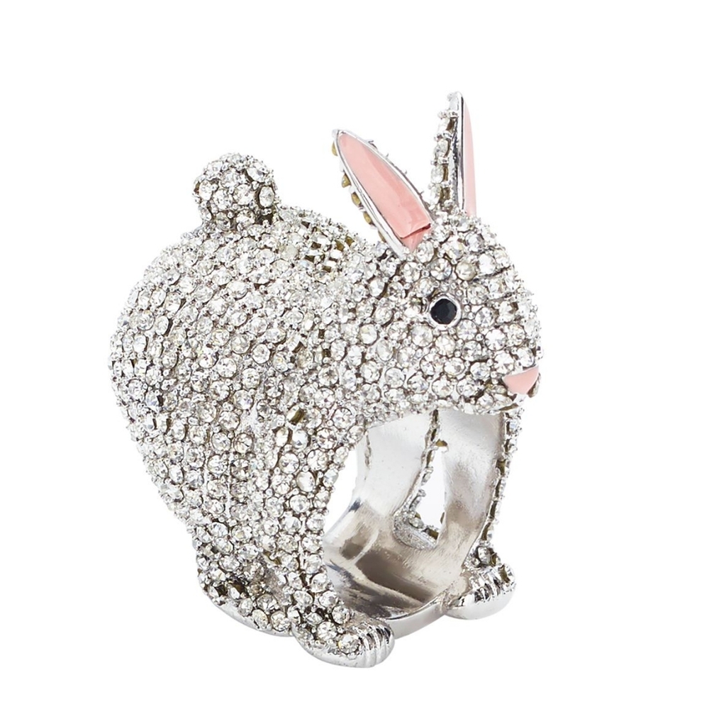 ♠️ Kate Spade ♠️ New York - Silver-Tone Crystal Bunny Ring